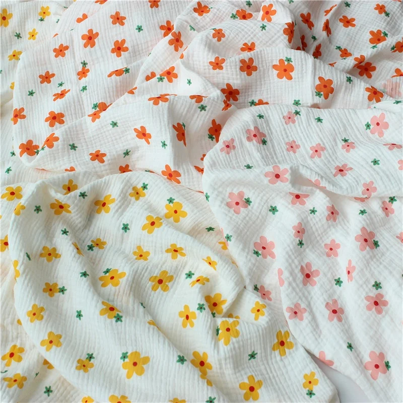 100% Cotton Double Crepe Gauze Sleepwear Baby Blanket Kids Fabric