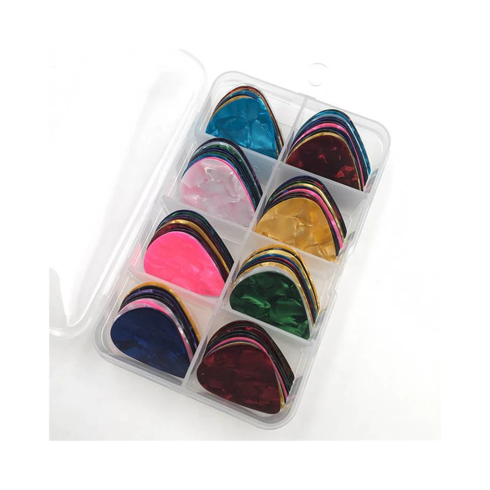 Support Custom Design Image 0.46mm 0.71mm 0.88mm 0.96mm 1.2mm 1.5mm Celluloid Material OEM Guitar Pick E-commerce Supplier