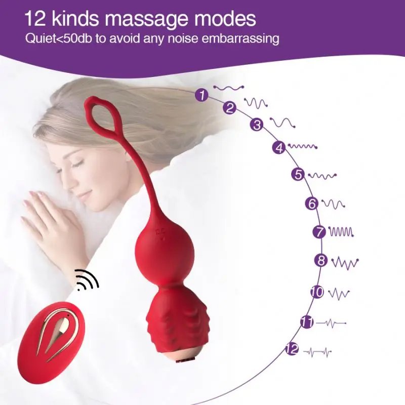Silicone Kegel Ball 12 Modes Vibrator Love Egg Remote Control Sex Vibrator Female Vagina Exercise Ball Sex Toys For Woman