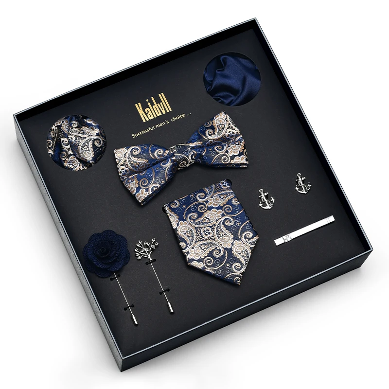 Fashion Blue Paisley Luxury Packaging Multiple Stylish Design Stock Microfiber Neckties