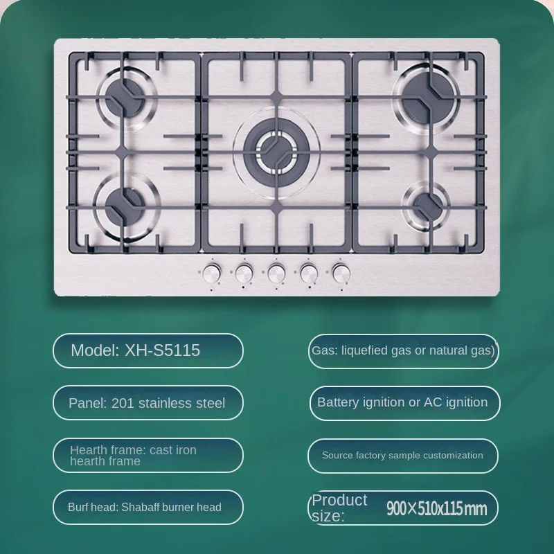 Modern Novel Design Hotel Gas Stove European Gas Stove with Prices Mirror Glass 5 Oven Gas Stovelow Price Best Welcome Fashion