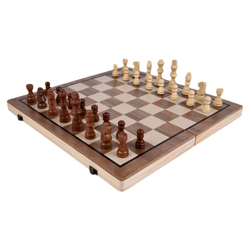 Zhiqu New Wooden Round Corner Folding Chess Set Quality Competitive Educational Board Game for Floor Play