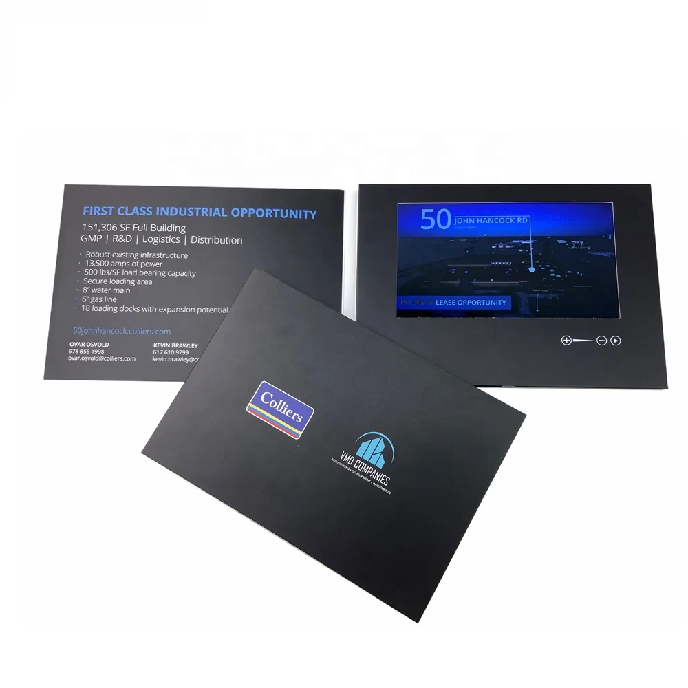 Video Brochure Greeting Business Card Gift Brochure Card Invitation Video Box Book Lcd Screen 7 Inch Paper Europe Flower 4 Color