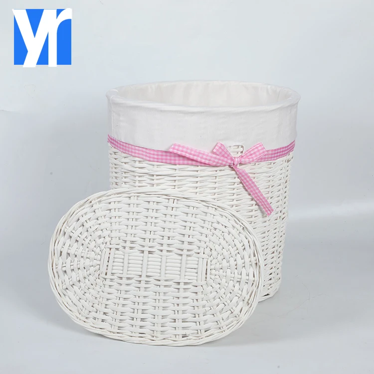 Wholesale handmade wicker rattan laundry basket for kids in stock oval  customize ECO-friendly
