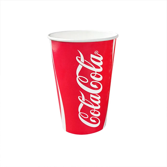 16oz 24oz Wholesale reusable cups with straw disposable paper for drink cola cold cup