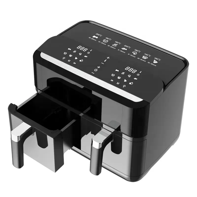 Hot Sale New Kitchen Appliance Double Basket Air Fryer 9 Liter Double Two Dual Zone 2 Basket Steam Air Fryer