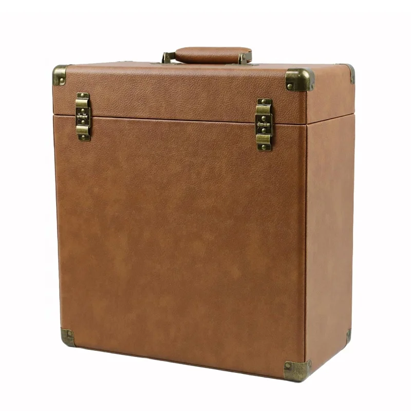 Empty Storage Case for Vinyl Records 12' 30Lps Turntable Albums CD Storage Carrying Case Portable Vinyl Record Storage Box