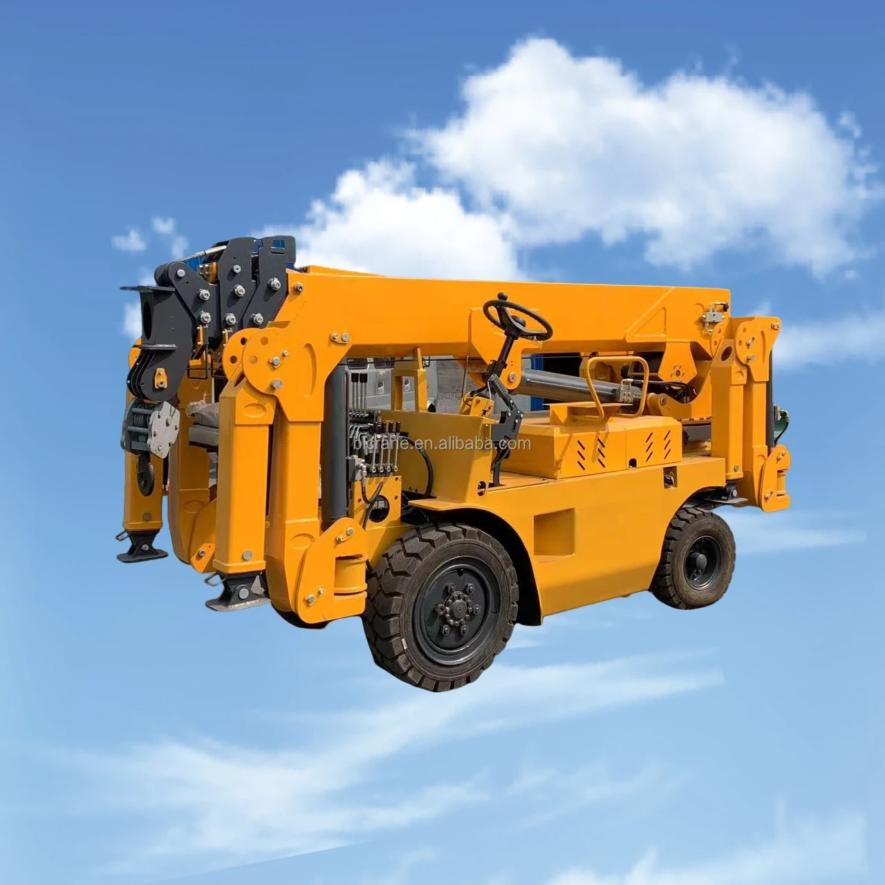 Factory custom 5 ton 4 wheel trailer Spider crane travels fast diesel gasoline powered