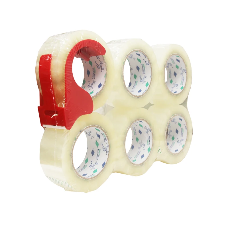 6 Pack 2 inch x 120 Yards Heavy Duty Clear Packaging Tape with Dispenser