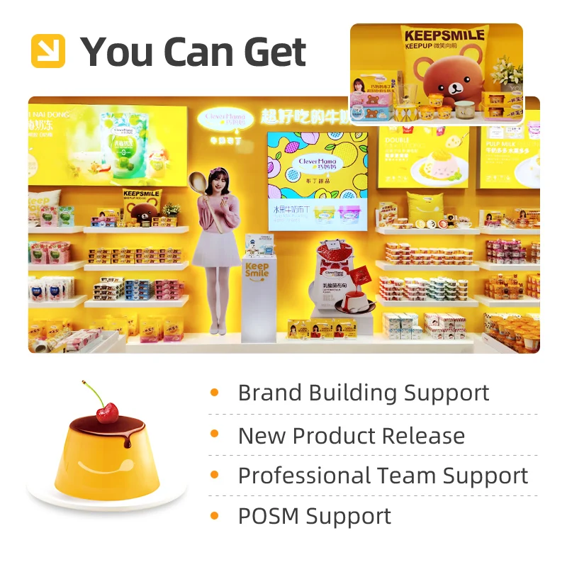 Clever Mama 66g Low Fat Zero Gelatin Wholesale Peach Halal Fruit Konjac Jelly Pudding