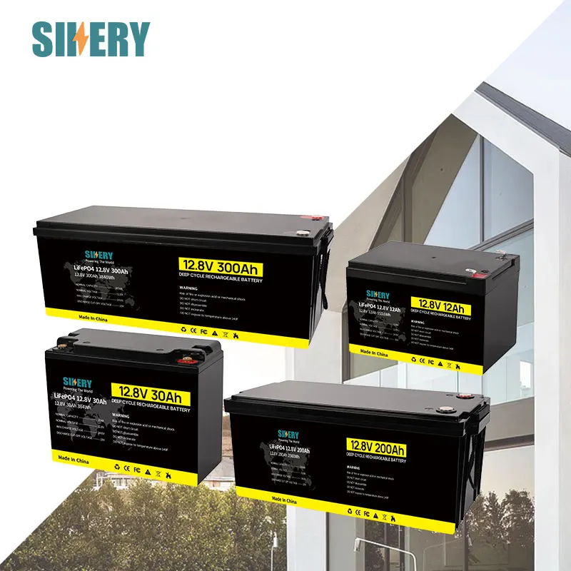 Высококачественная легкая батарея LiFepo4 12 8 В 50Ah 100ah 200Ah 300Ah Lifepo4 Аккумуляторная для системы солнечной энергии глубокий цикл