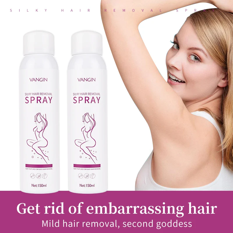 VANGIN 150ml Organic Ingredients Permanent Hair Inhibitor Body Depilatory Cream Hair Removal Spray For Men And Women