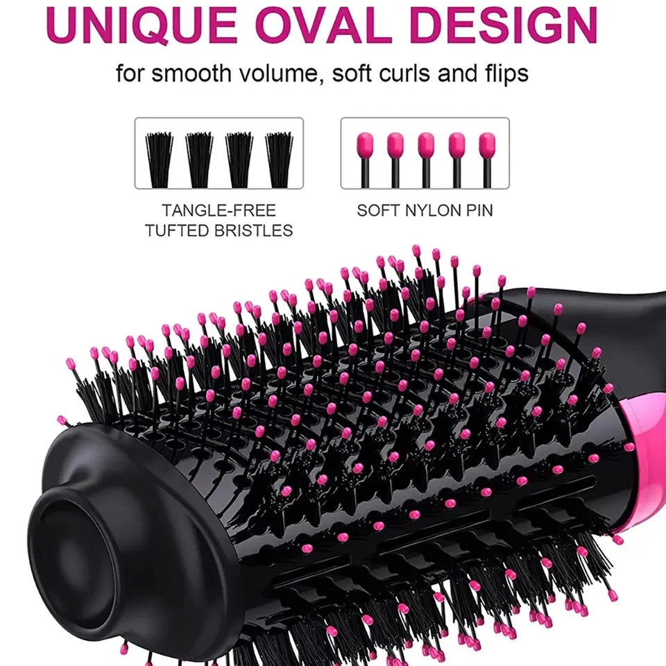 Professional 1200w 3 In 1 One Step Blow Hair Dryer Brush Straightener And Styler Rotary Volumizer Electric Hot Air Brush
