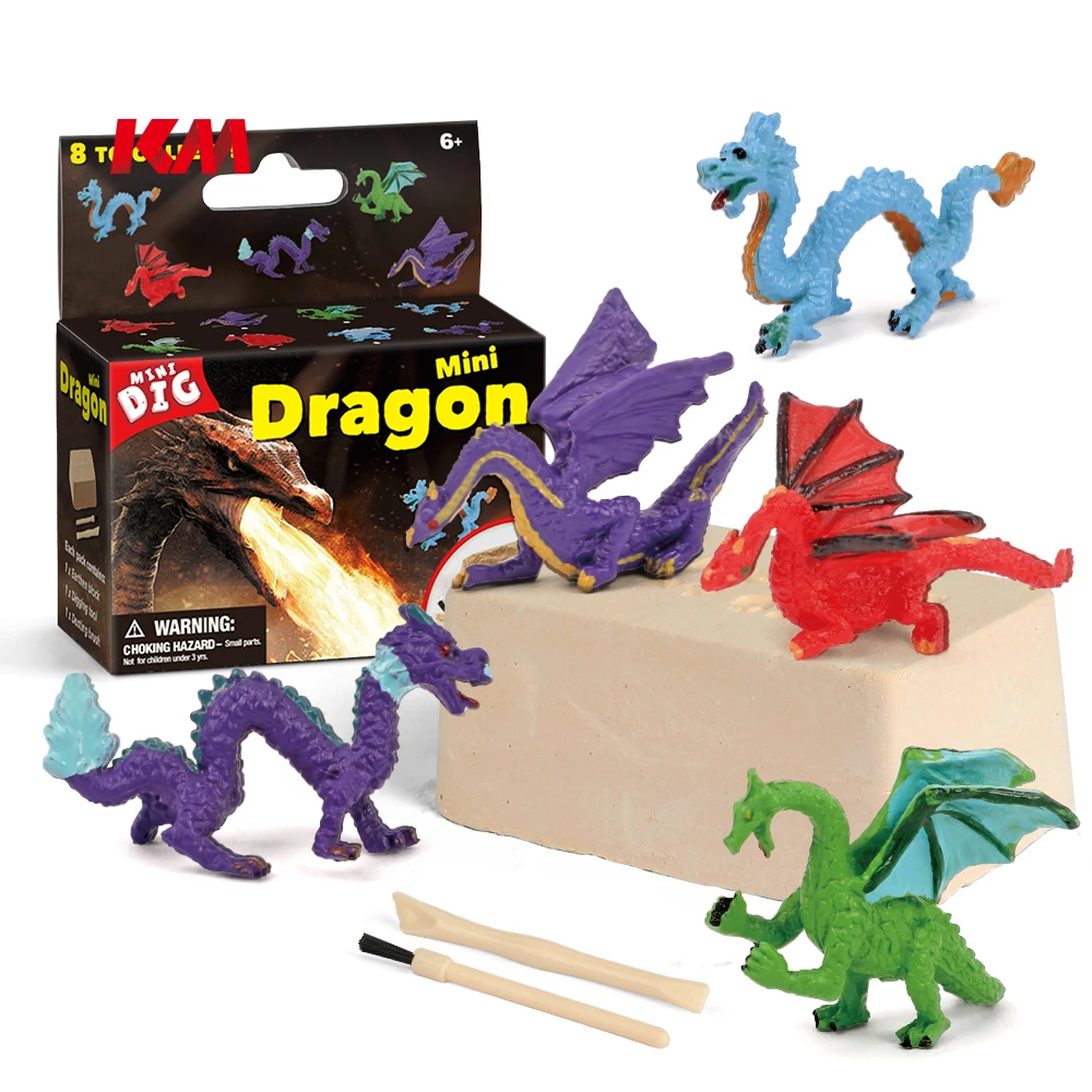 new arrival factory price Low Moq kid educational toy set fairy store color mini dragon toy dig kid mini toy kit
