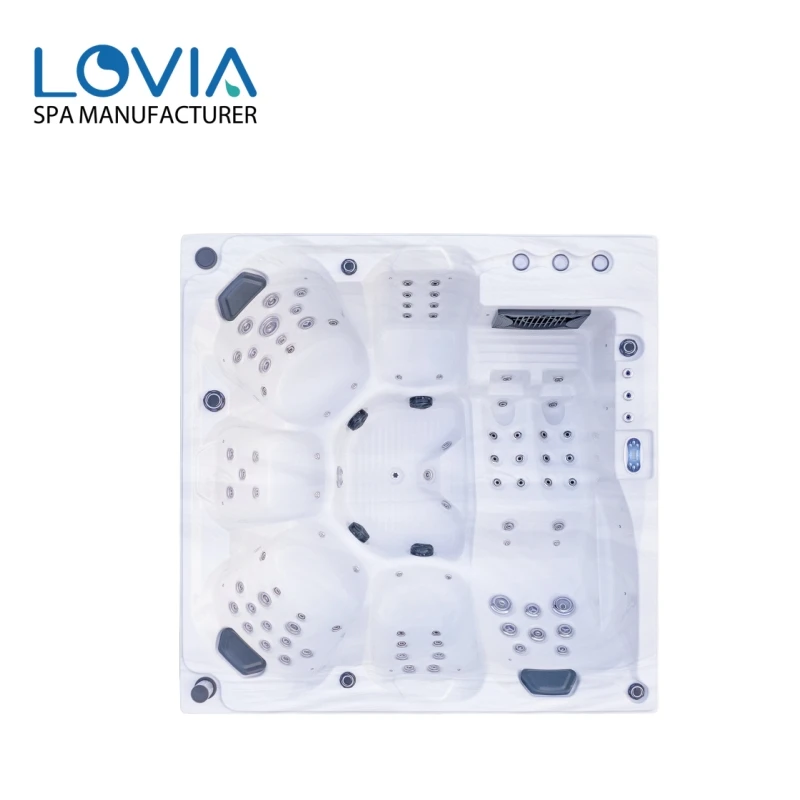 Hot Sale 6-Person Outdoor Spa with 80-Jets Modern Design LED Whirlpool Pool for Bathroom for Leisure & Parties Massage Function