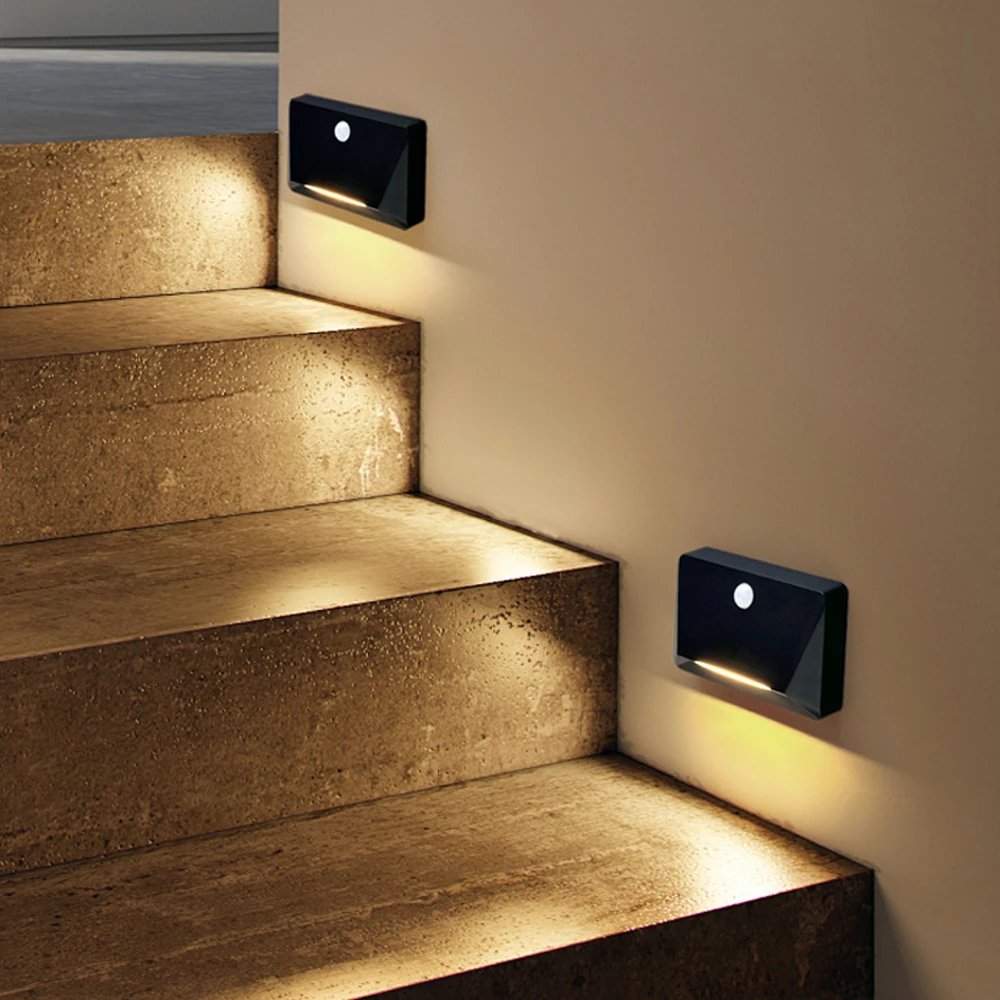 Wholesale rechargeable Top Quality Led Corner Step Lamp for Stairs with Human Body Sensor 0.5W LED Step Stair Light
