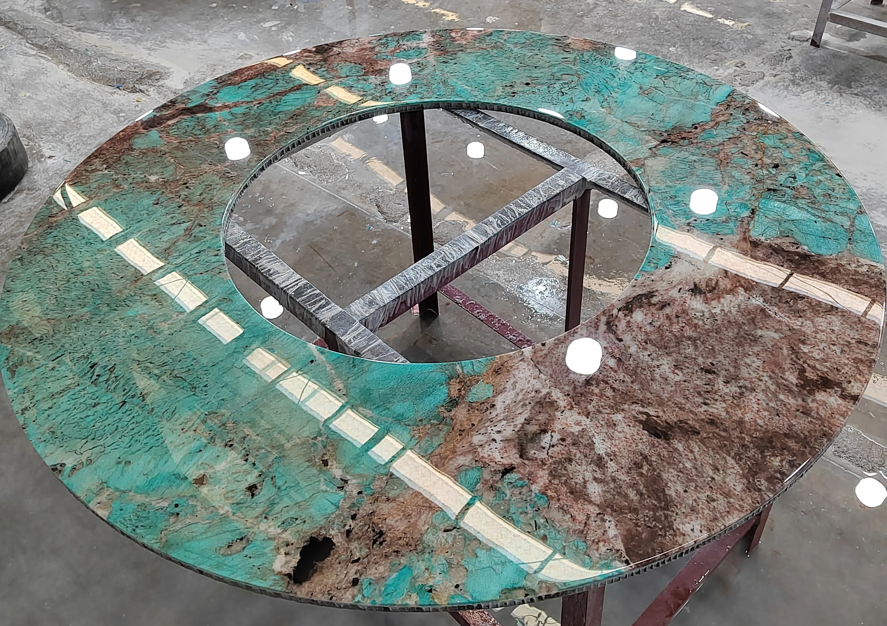 Modern Luxury Green marble dining table with marble top for dining room furniture dining table set