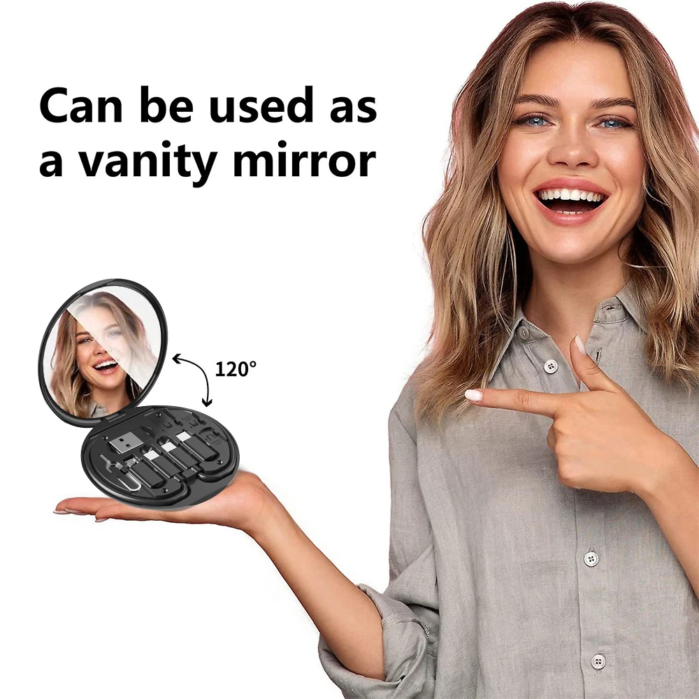2024 Factory Multipurpose Charging Cable Kit With Mirror Functional Phone Holder Trending Phone Accessories For Business Travel
