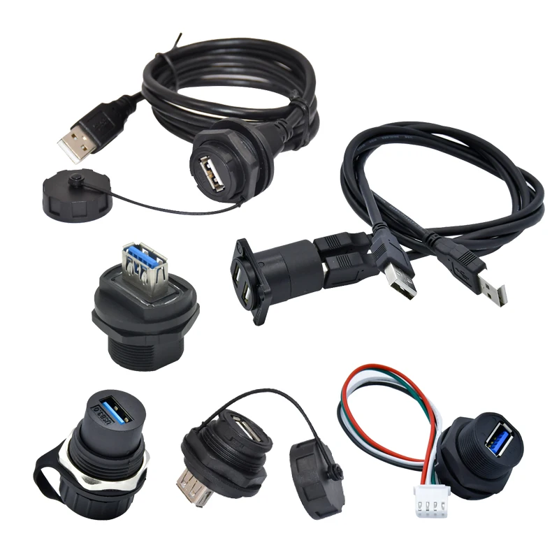 wholesale IP68 Waterproof Rj45 Connectors Cable Male Female Assembly Panel Ethernet Wire Rj45 Connector