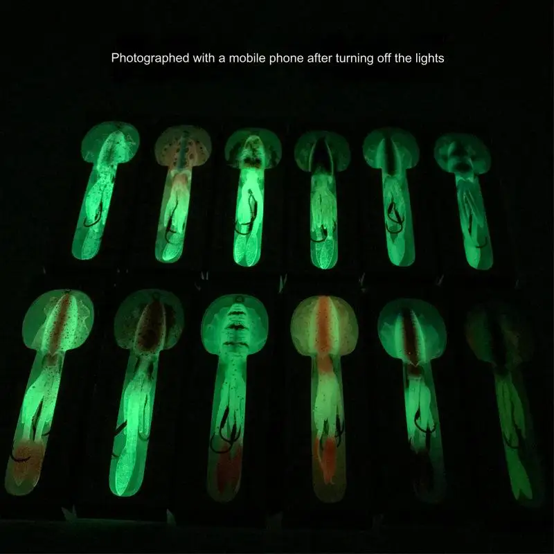 Wholesale 60G Luminous Soft Bait Saltwater Octopus Squid Skirt Tuna Soft Plastic Swimbait River Lake Squid Fishing Lure