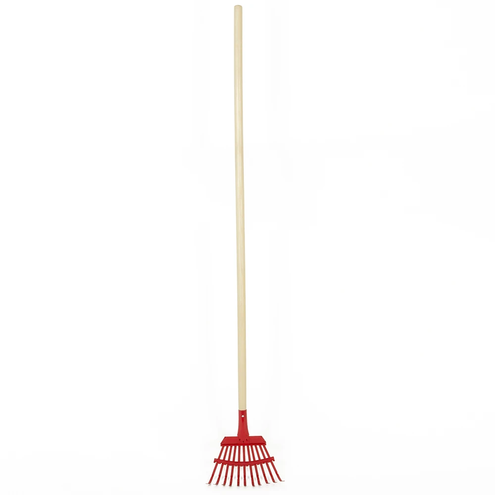 Металлические грабли со съемной деревянной ручкой для газона двора цветов кровати листьев на крыше садовых