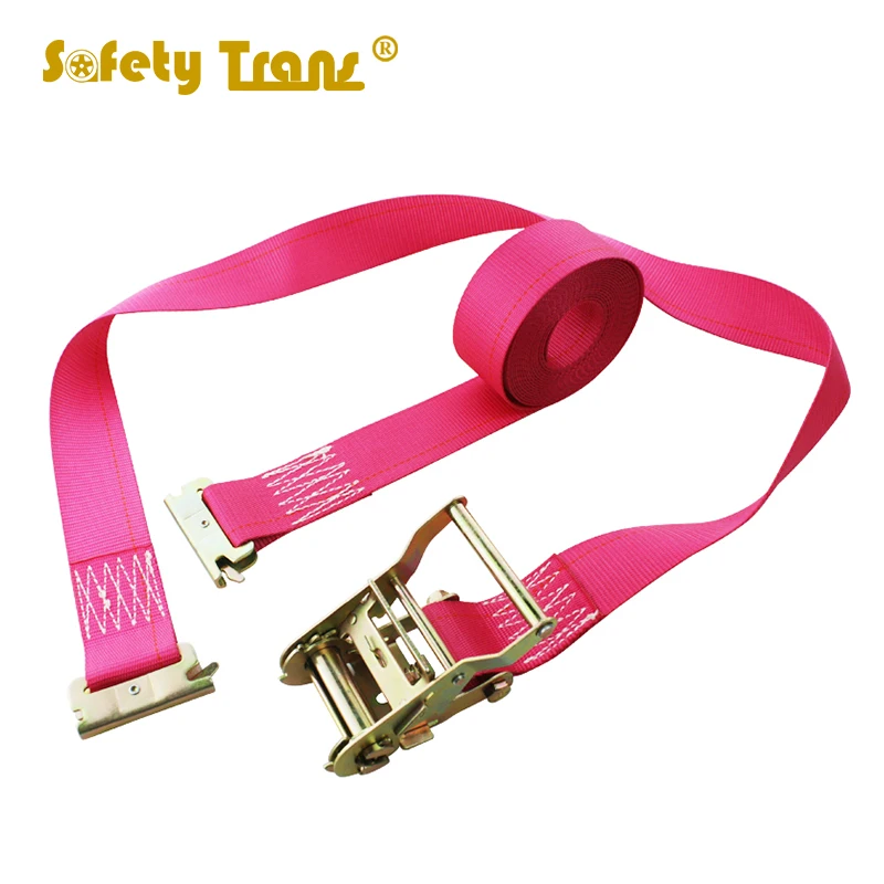 Customized 2inch 2ton Aluminium Handle Ratchet tie down webbing strap with  Hook