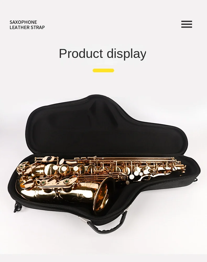 Wholesale Portable Gig Bag Instrument Case for Tenor Saxophone EVA Hard Shell with Nylon Polyester Shockproof Travel Performance