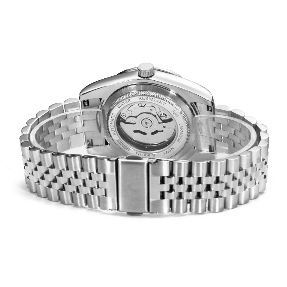 2024 Fashionable High Quality Alloy Automatic Blue Watch for Men Customized Logo Cheap Mechanical Watches Men OEM/ODM Acceptable