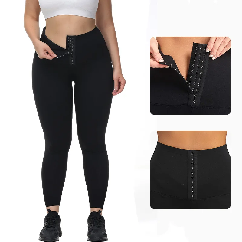 Custom Women 3 Buckles High Waist Plus Size Bodysuit Shaper Slimming Tummy Control Booty Lifting Compression Biker Shorts