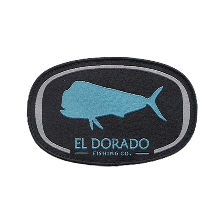 High quality customize cotton large iron custom logo embroidered woven shoulder badge patches clothing