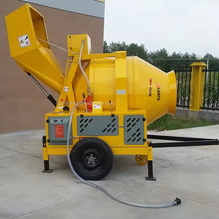 LONTA JZC500DH 3 bags 500L self loading diesel engine hydraulic pump betonniere construction cement concrete mixer machine price