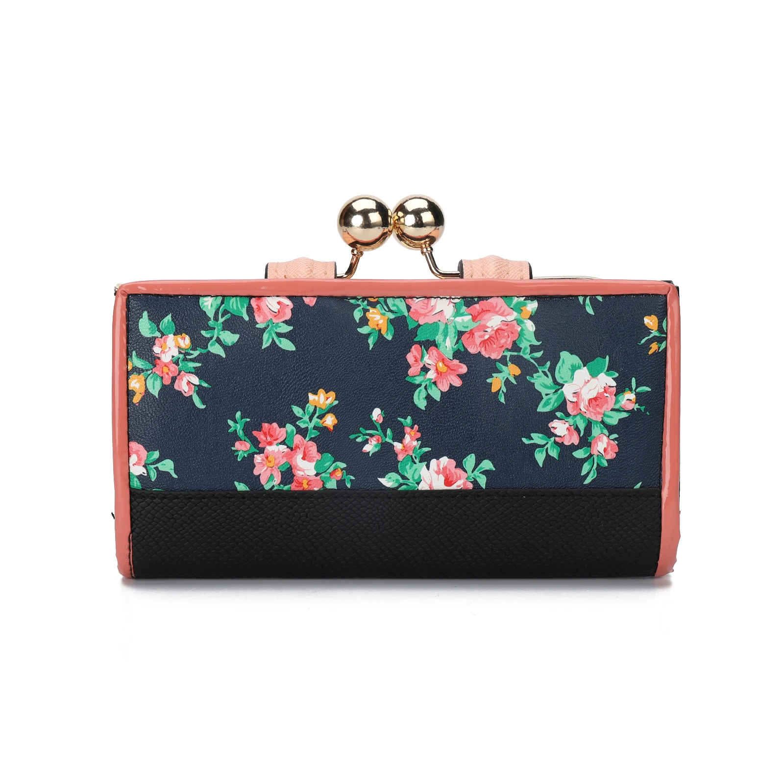 HEC 2022 Fashion Ladies PU Leather Purse Large Capacity Card Metal Buttons Small And Convenient Coin Purse Wallet