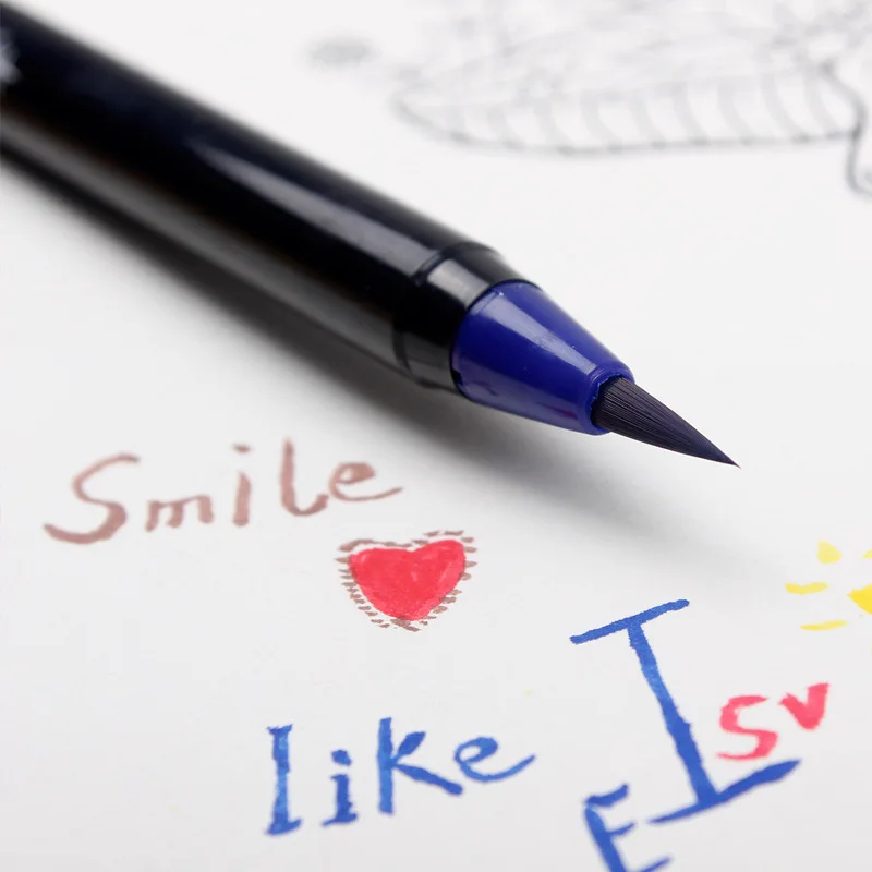 water color refillable ink soft nib tip calligraphy brush pen