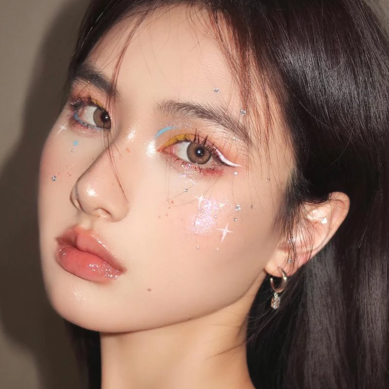NINI BROWN color contact lens contact lenses cycle eye contacts cosmetic lens size 14mm