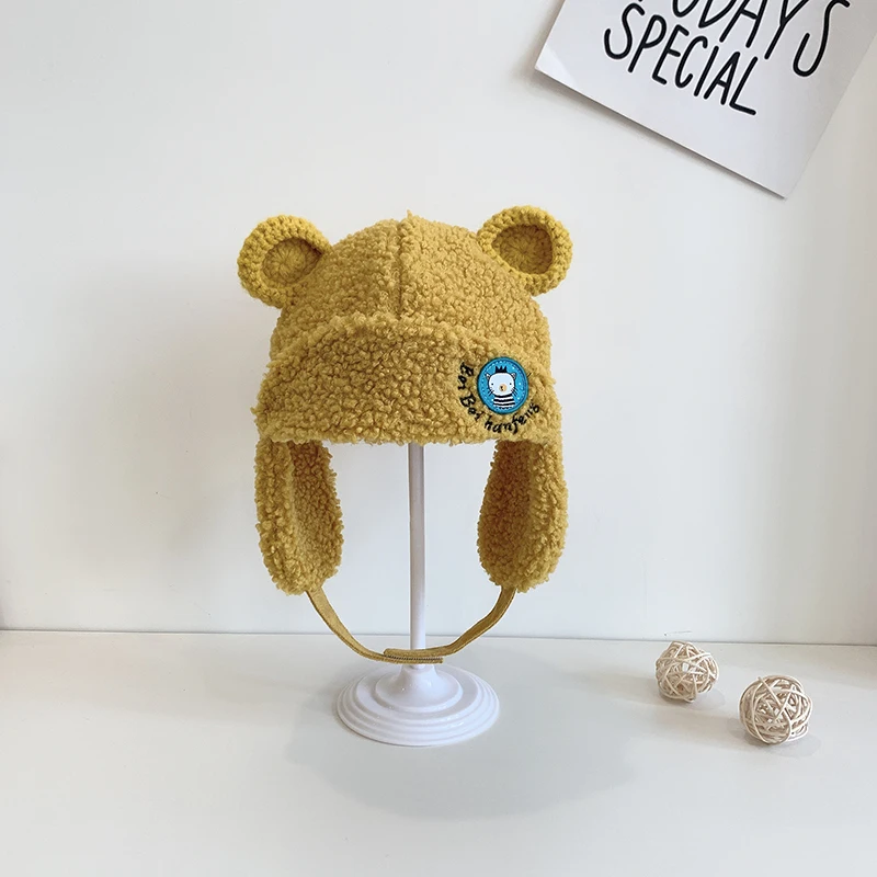 
New Baby Boys Girls Hat Kids Children Ear Flap Muff Winter Warm Plush Cotton Cap Outdoor Lei Feng Cap Beanie Gifts Hat 1-4 Years 