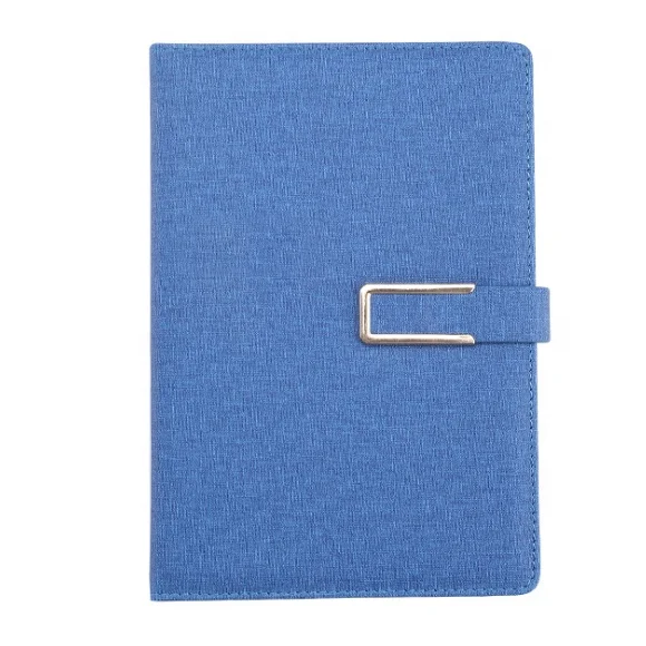 
tri-fold leather cover business motivational magnetic planners and notebooks with metal logo 