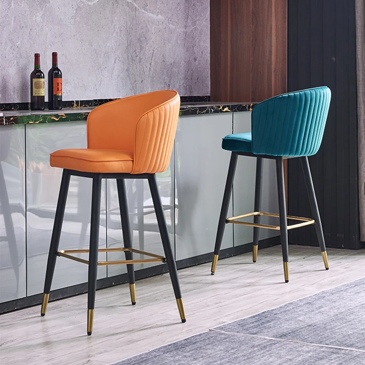 Продажа от производителя 2022, мебель для бара, Современные удобные бархатные/полиуретановые кресла, барные стулья с металлическими ножками