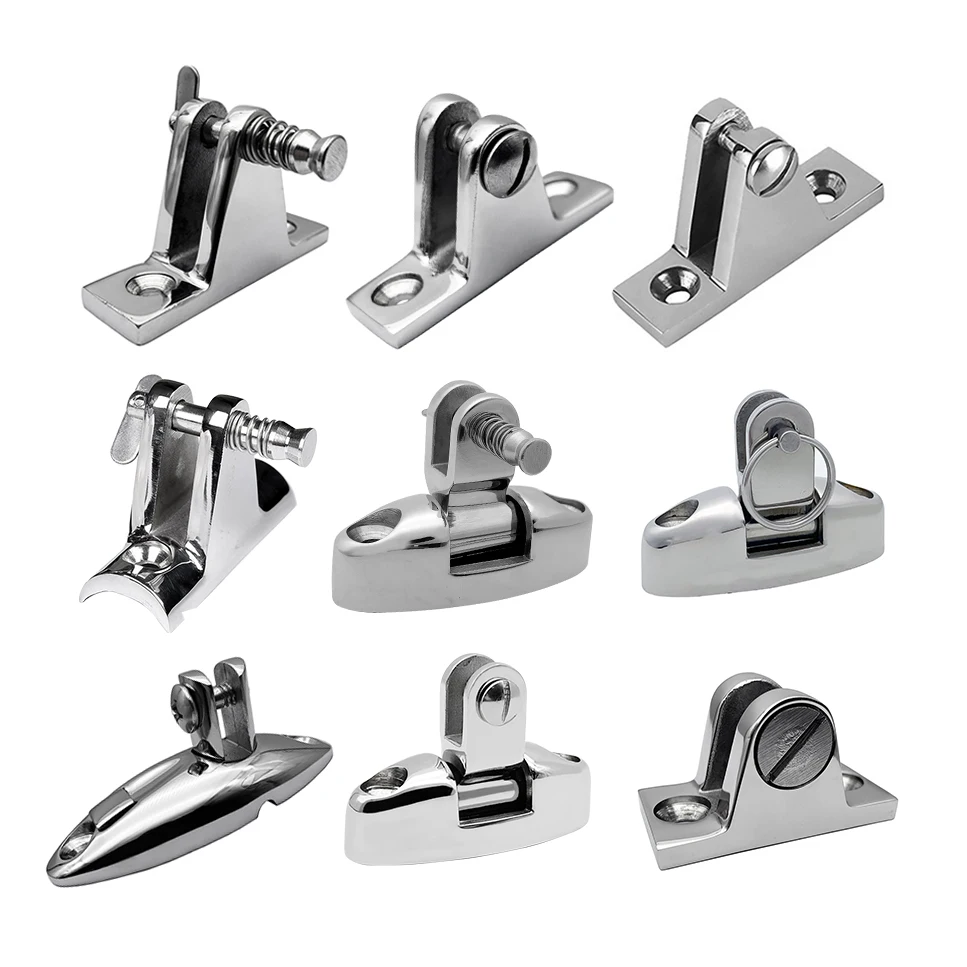 Factory Outlet Marine 316 Stainless Steel Marine Part Mount Deck Hinge For Bimini Top