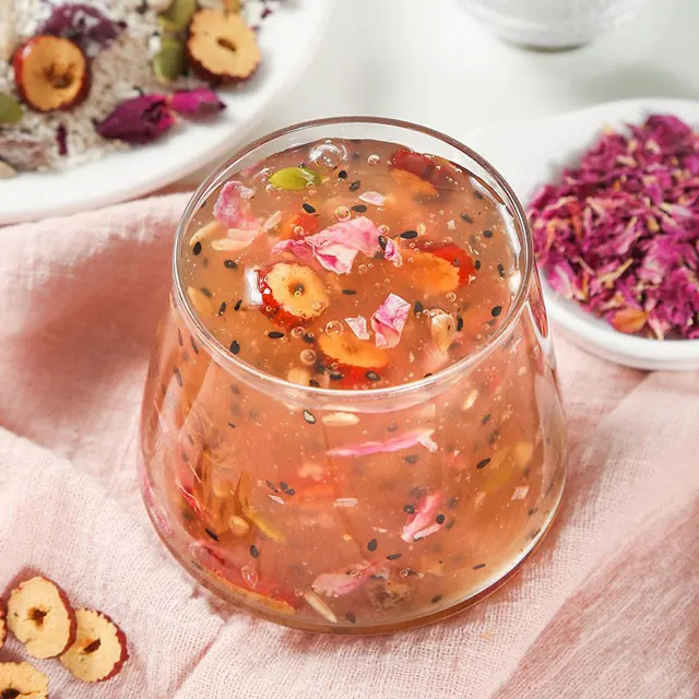 Natural health food factory wholesale supports customized nutritional breakfast Rose petal nut lotus root powder soup