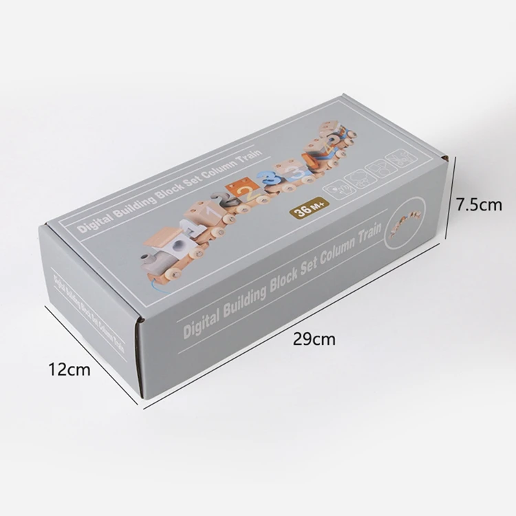 Early Learning Montessori wooden number train toy Kids stacking sorting blocks Set Toy