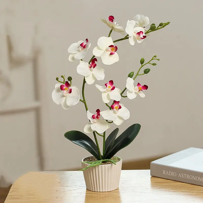 Hot Sales Phalaenopsis Orchids Flower Plants Potted Artificial Butterfly Orchid Bonsai For Interior Decoration