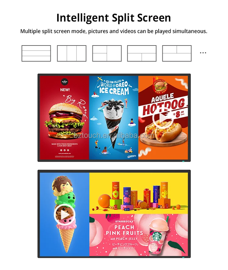 43 inch Indoor Shop Window Facing LCD Monitor Commercial Elevator Advertising Display Screen Smart TV Windows Digital Signage