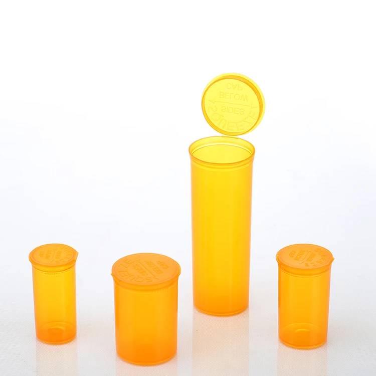 Pop Tops Plastic Vial Medical Pill Bottles Custom Color Custom Printing Pop Top Tube Pre Child Resistant Plastic Tube