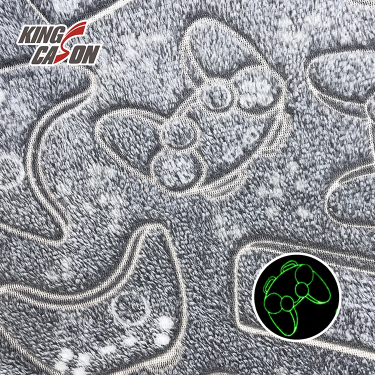 Kingcason Custom Two Side 100% polyester Game machine Pattern Recycled Glow in the dark Fleece Fabrics For South African Market