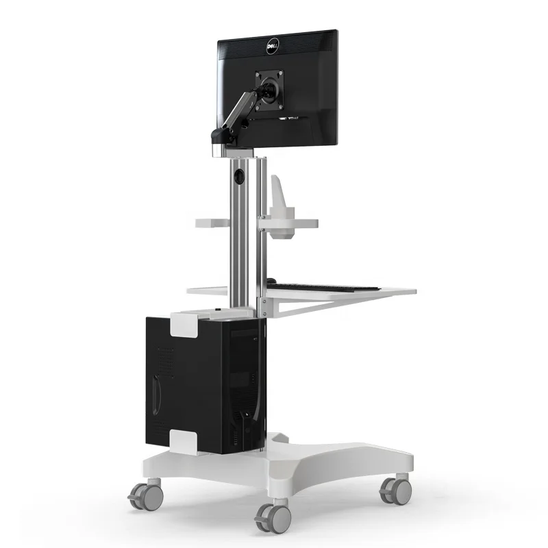 OC-1T Hospital Medical Trolley with Monitor Mount and Drawer Mobile Dental Nursing Carts Trolleys Abs Plastic Custom