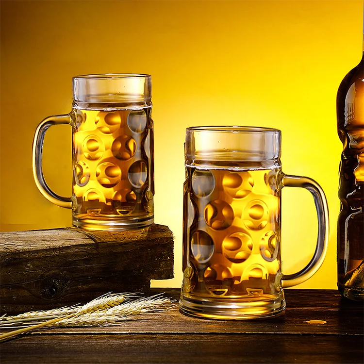 Beer Glasses Beer Mug Wholesale Various Style Clear Crystal with Handle Engraved Glass for Restaurant Party Customized Packaging
