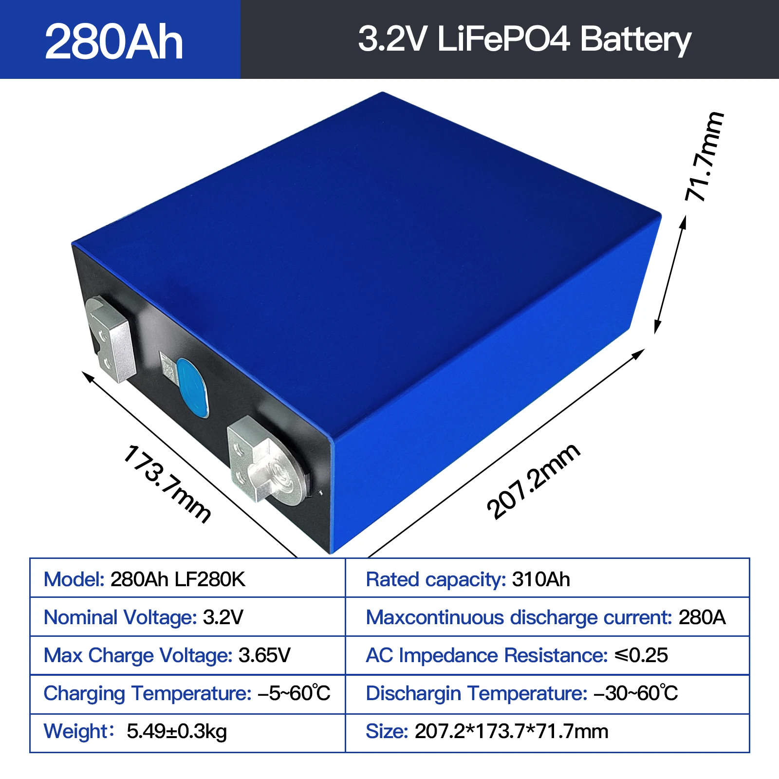 UKraine 3.2V Lifepo4 battery in stock 280ah lifepo4 330Ah lifepo4 LF280K MB31 8000 cycle Original QR Code for Solar storage