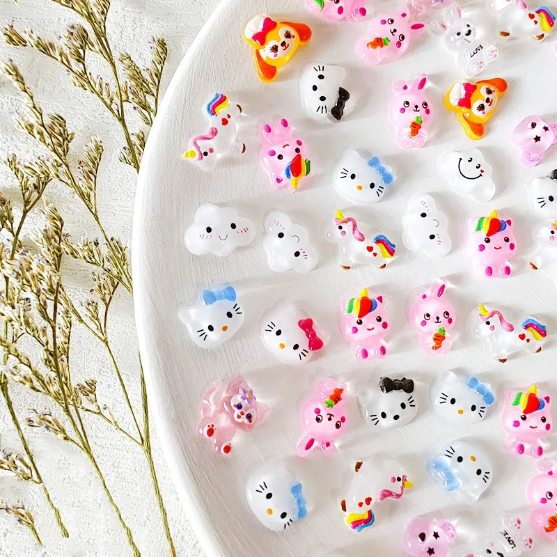 20Pcs/Bag New 3D Cute Nail Art Resin Cartoon Nail Art Jewelry Nail Art Charms Cartoon Accessories Decoration Japanese style