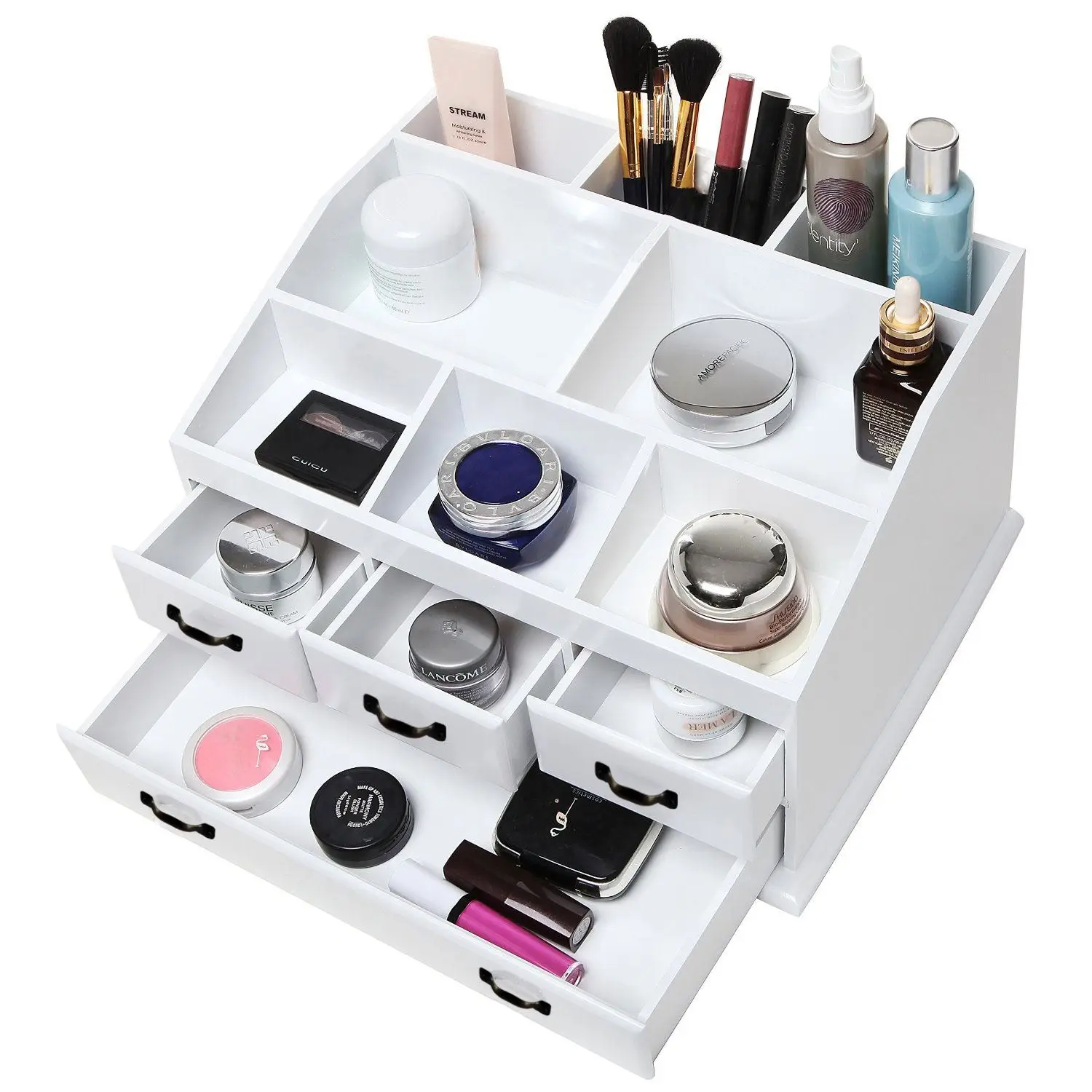 Cheap  Dust Proof Multi Grid Round 360 Rotating Makeup Organizer Cosmetic Storage Box