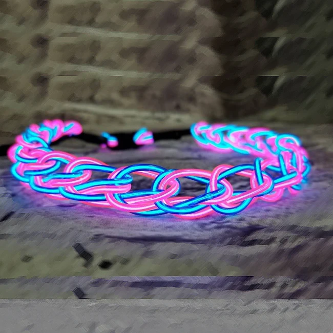 LED DIY flashing luxury choker colorful lighting up glow up necklace